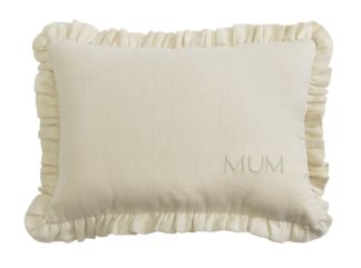 An Image of Argos Home Mum Cotton Cushion - White - 35x25cm