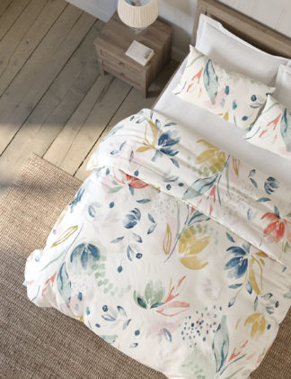 An Image of M&S Pure Cotton Abstract Leaf Bedding Set