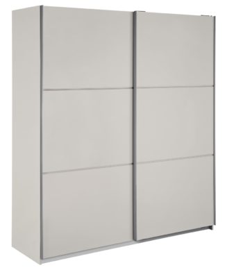 An Image of Habitat Holsted Large Sliding Wardrobe - Soft Grey