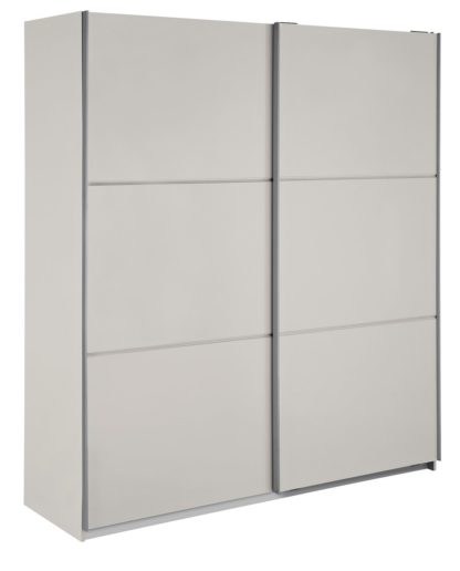 An Image of Habitat Holsted Large Sliding Wardrobe - Soft Grey