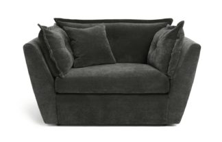 An Image of Habitat Jacques Velvet Cuddle Chair - Grey