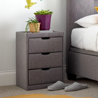 An Image of Milton Grey Fabric Bedside Table
