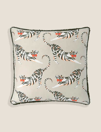 An Image of Yvonne Ellen Pure Cotton Tonal Tiger Cushion