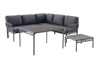 An Image of Better Garden Almond 5 Seater Rattan Corner Sofa Set - Grey