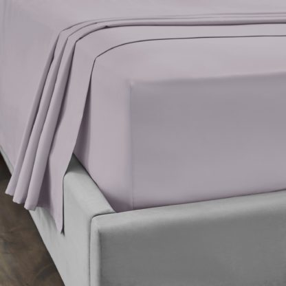 An Image of Dorma 300 Thread Count Mauve Cotton Sateen Flat Sheet Mauve