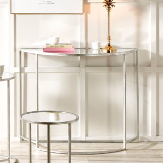 An Image of Pacific Veneziano Console Table, Iron & Glass Silver