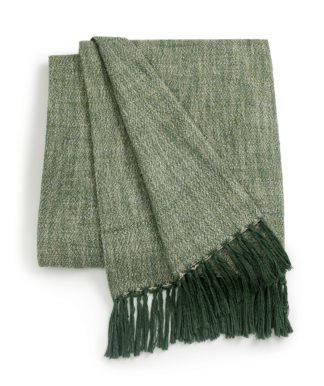 An Image of Habitat Recycled Throw - Green - 125x150cm
