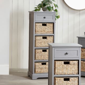 An Image of Pacific Devonshire 5 Drawer Chest, Grey Painted Pine Grey
