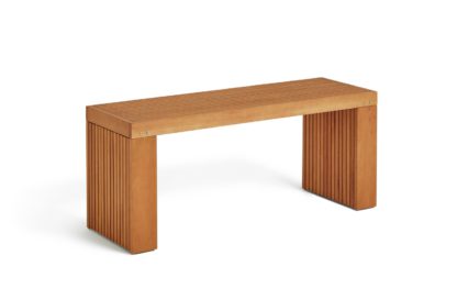 An Image of Habitat Samoa Eucalyptus 2 Seater Garden Bench - Light Wood