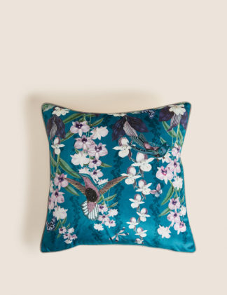 An Image of M&S Velvet Bird Embellished Cushion