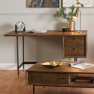 An Image of Pacific Arte Desk, Dark Acacia Wood Brown