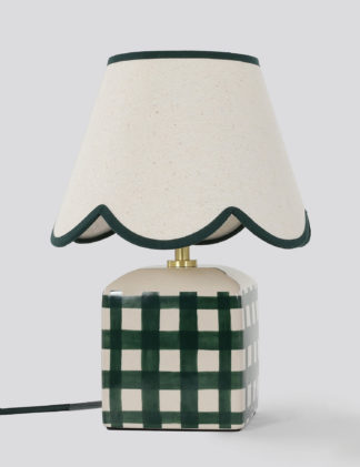 An Image of M&S Check Small Ceramic Table Lamp