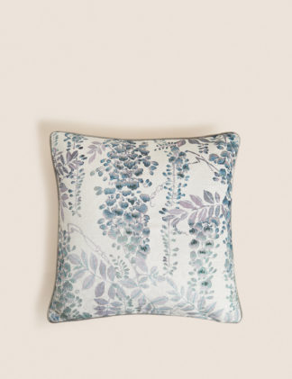 An Image of M&S Chenille Floral Embellished Cushion