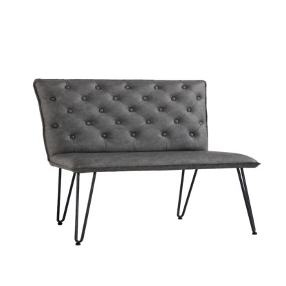 An Image of Sebastian Studded Back 90cm Bench Brown