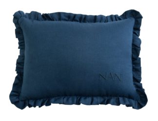 An Image of Argos Home Nan Cotton Cushion - Navy Blue - 35 x25cm
