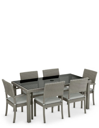 An Image of M&S Marlow Rattan 6 Seater Dining Set