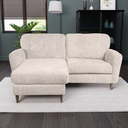 An Image of Sven Chunky Chenille Corner Chaise Sofa Mushroom