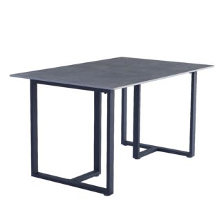 An Image of Cillian Rectangular 4 Seater Dining Table Sintered Stone Grey