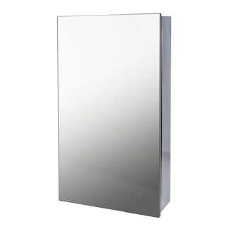 An Image of Mirrored Bathroom Cabinet, Single Door - Stainless Steel