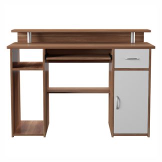An Image of Albany Walnut Desk Brown/White