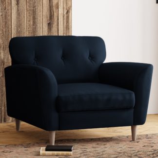 An Image of Sven Opulent Velvet Snuggle Chair Navy
