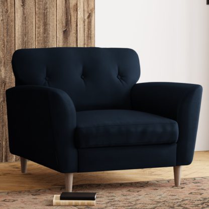 4bc0c6865a1d081d85d7c693f6f34d90abd04a06c81e43af78c45428ae30b1d4.jpg An Image of Sven Opulent Velvet Snuggle Chair Navy
