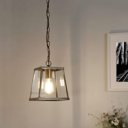 An Image of Bellevue 1 Light Industrial Pendant - Brass