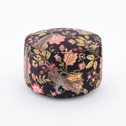 An Image of Paradise Cheetah Pouffe Green