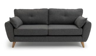 An Image of Habitat Isla 3 Seater Fabric Sofa - Charcoal