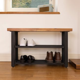 An Image of Charnwood Bench with Shoe Tidy Brown