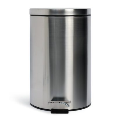 An Image of Habitat 12 Litre Round Pedal Bin - Silver