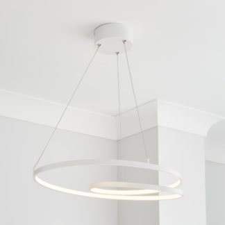 An Image of Menton Integrated LED Swirl Ceiling Fitting White