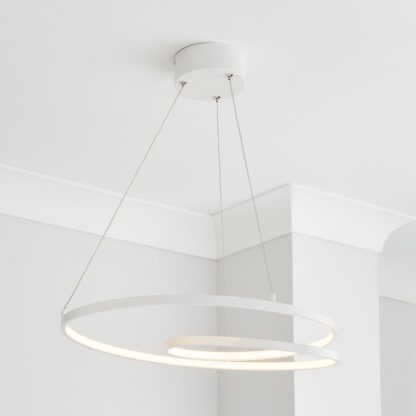 An Image of Menton Integrated LED Swirl Ceiling Fitting White