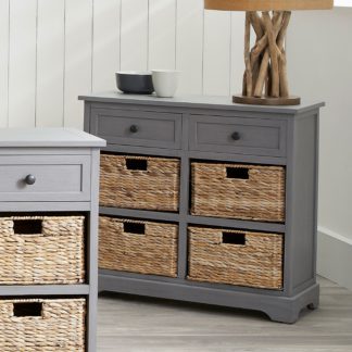 An Image of Pacific Devonshire 6 Drawer Chest, Grey Painted Pine Grey