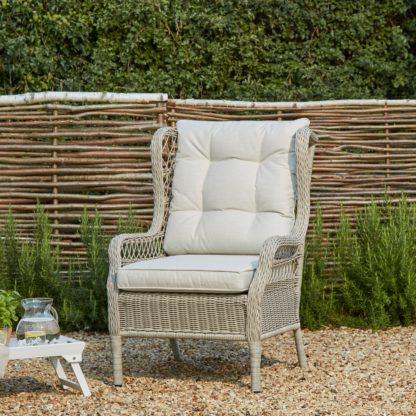 An Image of Churchgate Rattan Wingback Chair Grey