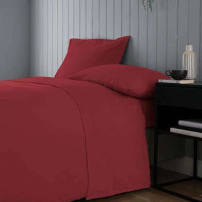 5ccbf370505c3f27fa9d9c79351b6c6477303c14e81fc81a4acdd5ecbfd3a77b.jpg An Image of Simply 100% Brushed Cotton Flat Sheet Silver