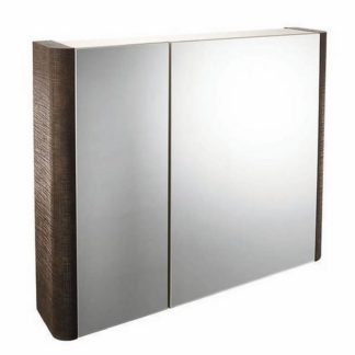 An Image of Bathstore Linen 800mm Mirror Wall Cabinet - Rust