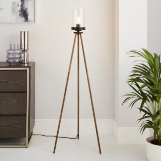 An Image of Fulton Tripod Floor Lamp Pine (Brown)