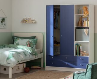 An Image of Argos Home Malibu Kids 2 Door 4 Drawers Wardrobe -Blue