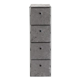 An Image of Argos Home 4 Drawer Storage Tower - Grey