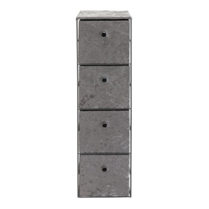 An Image of Argos Home 4 Drawer Storage Tower - Grey