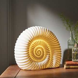 An Image of Porcelain Ammonite Lamp Off-White