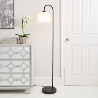 An Image of Palazzo Black Frosted Floor Lamp Black
