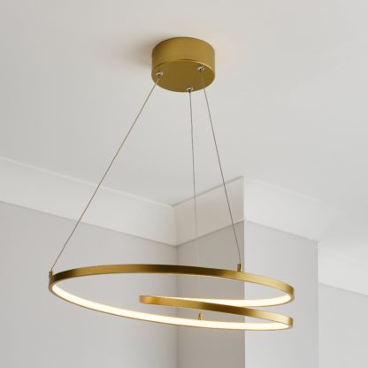 An Image of Menton Integrated LED Swirl Ceiling Fitting White