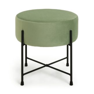 An Image of Habitat Jax Metal Footstool - Mint Green