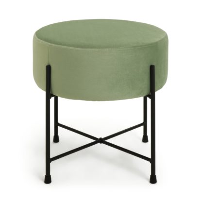 An Image of Habitat Jax Metal Footstool - Mint Green