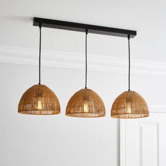 An Image of Artisan Avery Natural 3 Light Diner Ceiling Fitting Black