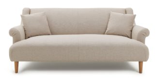 An Image of Habitat Noah 3 Seater Fabric Sofa - Natural