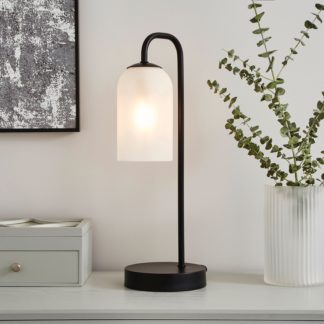 An Image of Palazzo Frosted Table Lamp Black
