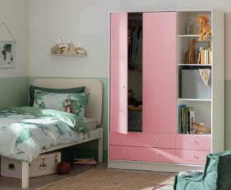 An Image of Argos Home Malibu Kids 2 Door 4 Drawer Wardrobe - Pink